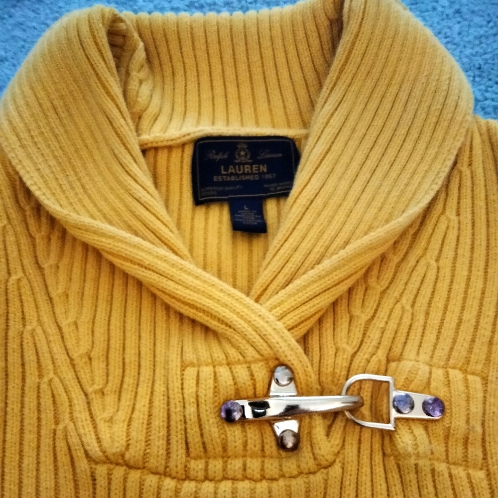Yellow Cable Knit Sweater Ralph Lauren